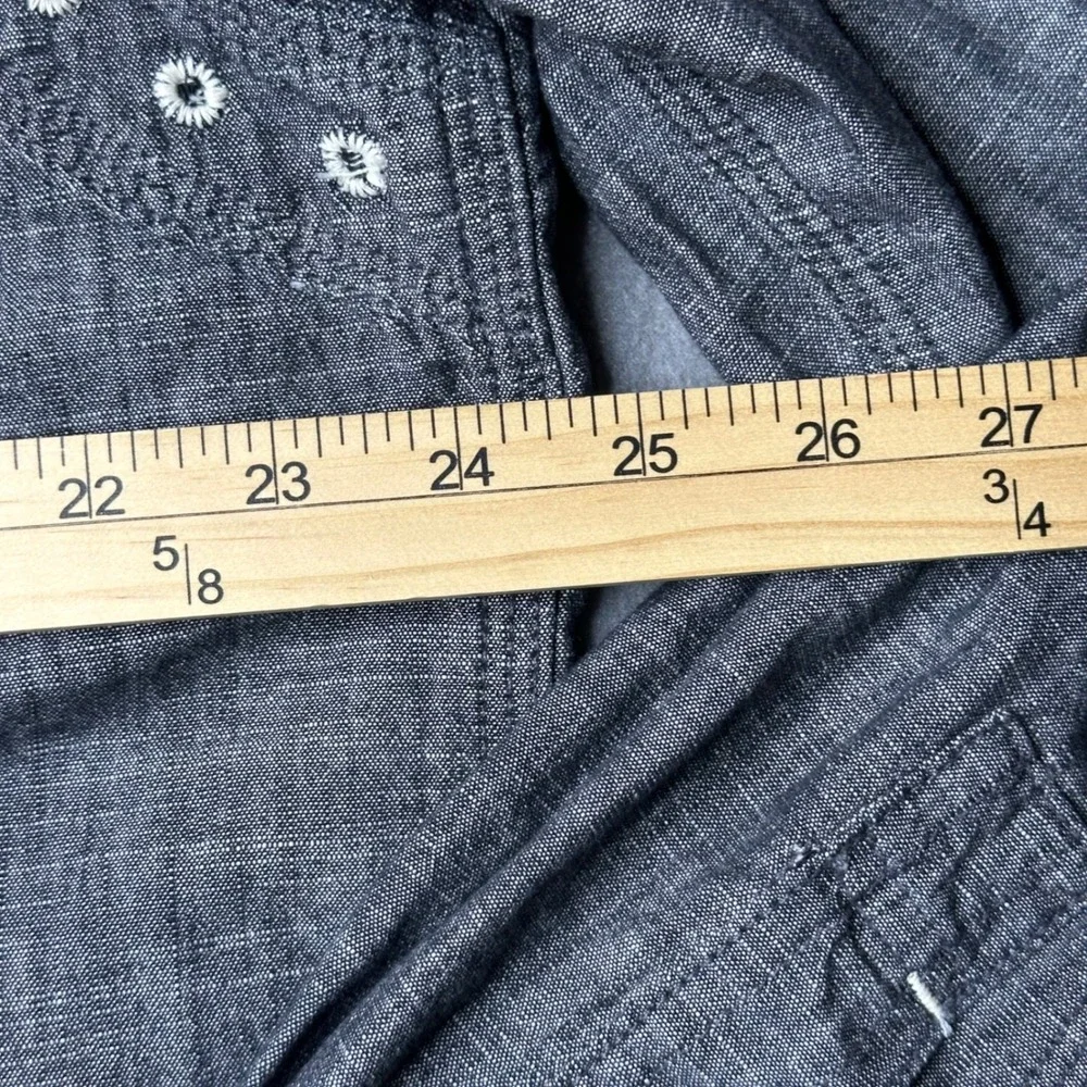 Birdwell Beach Britches Button Down‎ XXL Gray Chambray Long Sleeve Made in USA - Picture 2 of 10